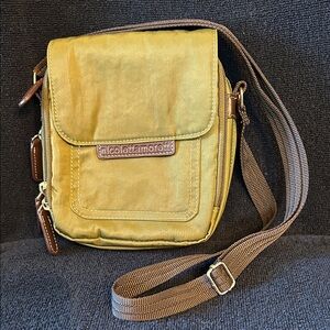 Nicoletta Moretti Nylon Olive Green Crossbody Travel Bag